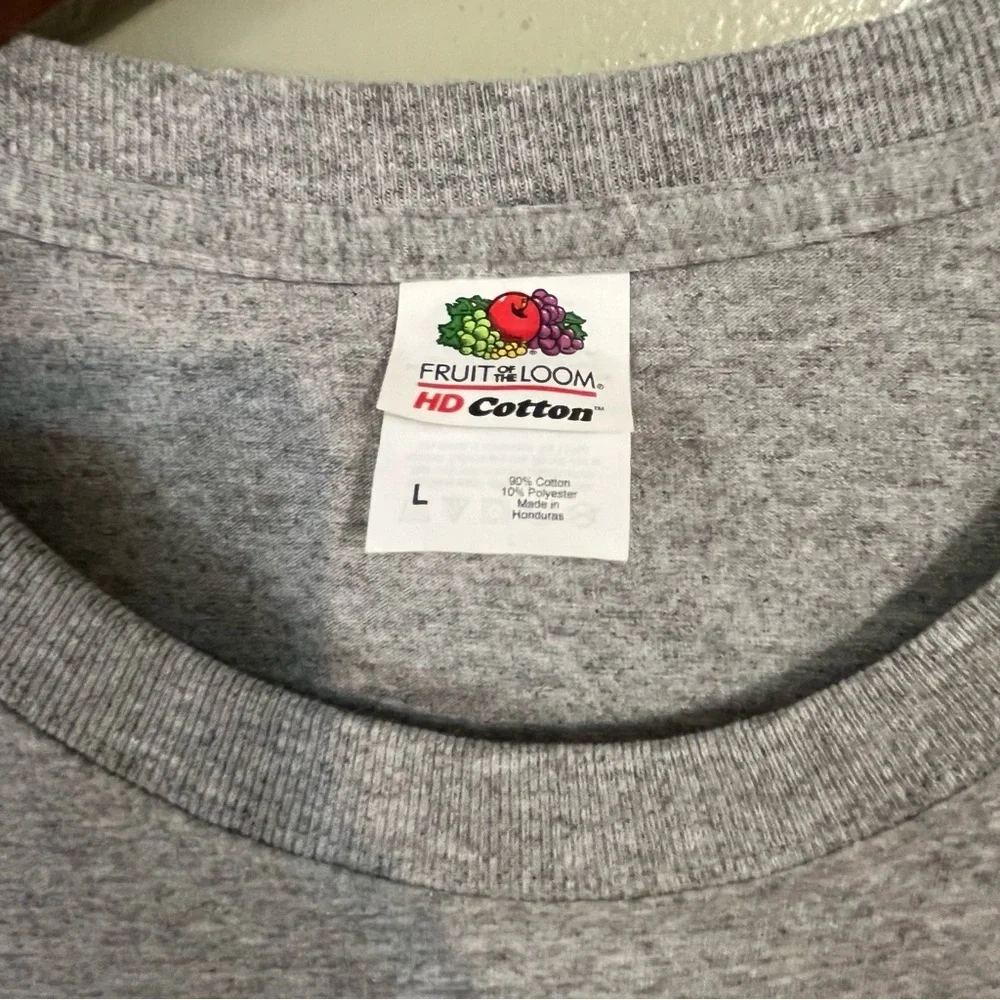 Fruit Lum VTG 2000 Gray Cat In Glasses Graphic T-Shirt Womens Cotton L NWT